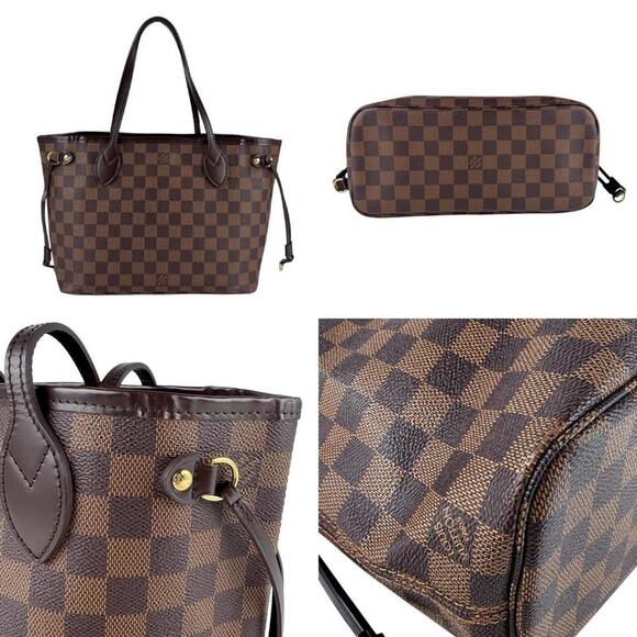 LOUIS VUITTON Authentic Brown Damier Canvas Neverfull PM Bag - Picture 3 of 5